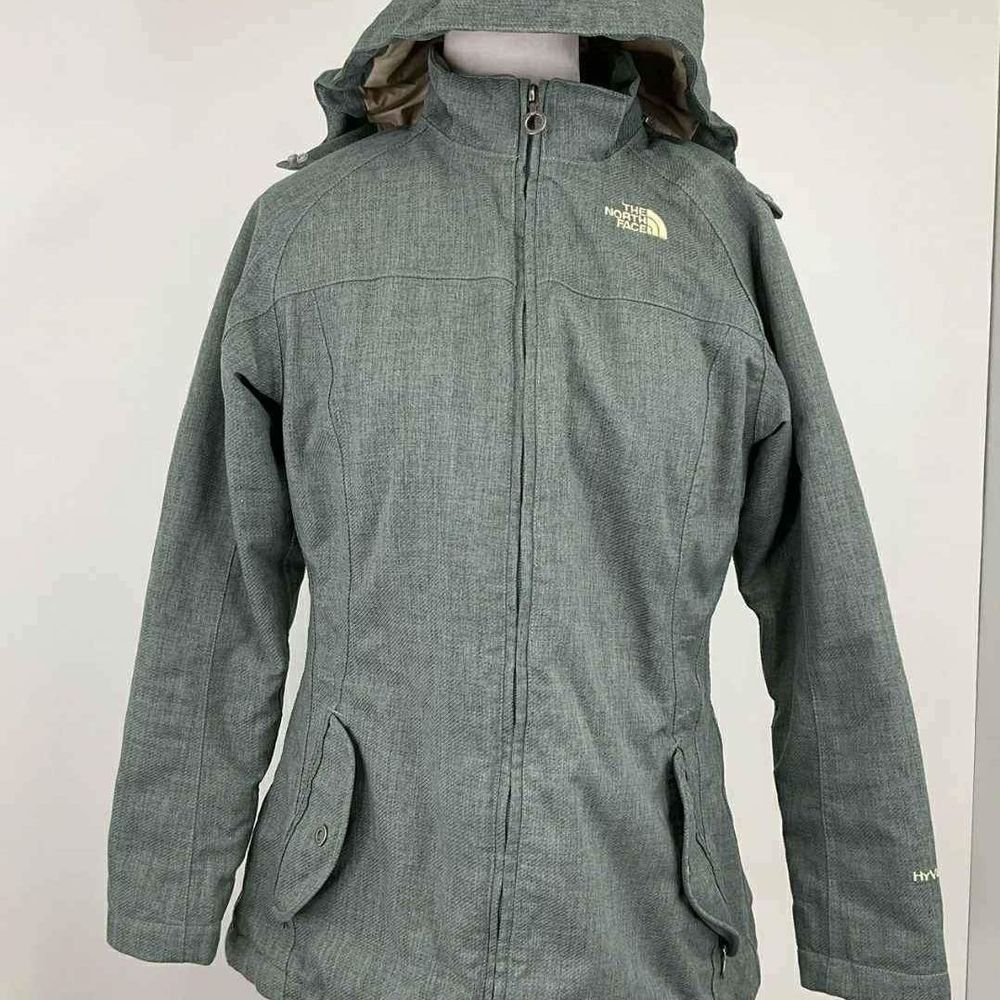 The North Face Heather Gray Hooded HyVent Ski Snowboard Jacket Coat Size S